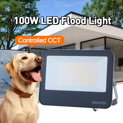 Lampu banjir LED luar ruangan 3CCT 3000K 4000K 6500K Suhu warna yang dapat disesuaikan IP65 bahan abu-abu tahan air Lampu berkualitas tinggi